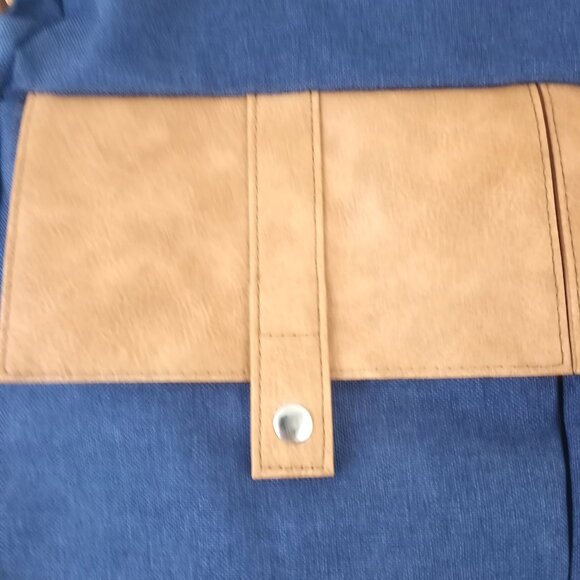 New AARP Classic Courier Organizer Bag Blue Denim Look Adj Shoulder Strap - Picture 2 of 6